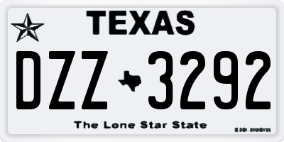 TX license plate DZZ3292