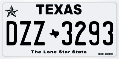 TX license plate DZZ3293