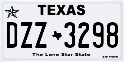 TX license plate DZZ3298