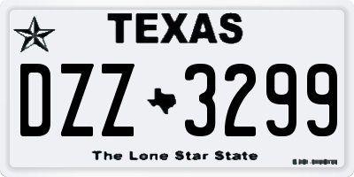 TX license plate DZZ3299