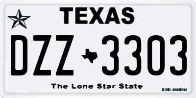 TX license plate DZZ3303