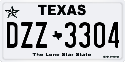 TX license plate DZZ3304