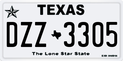 TX license plate DZZ3305