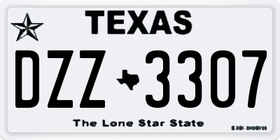 TX license plate DZZ3307