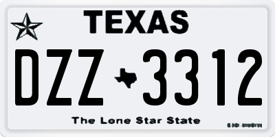 TX license plate DZZ3312