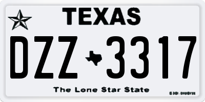 TX license plate DZZ3317