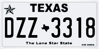 TX license plate DZZ3318