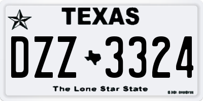 TX license plate DZZ3324