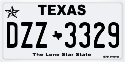 TX license plate DZZ3329
