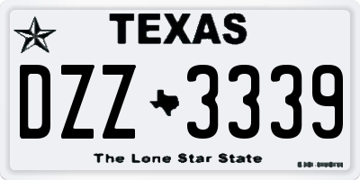 TX license plate DZZ3339