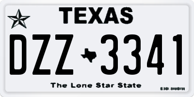 TX license plate DZZ3341