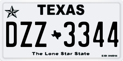 TX license plate DZZ3344