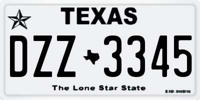 TX license plate DZZ3345