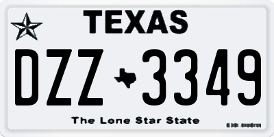 TX license plate DZZ3349