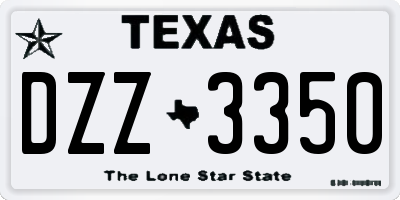 TX license plate DZZ3350