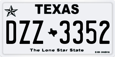 TX license plate DZZ3352