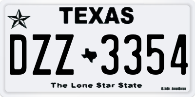 TX license plate DZZ3354