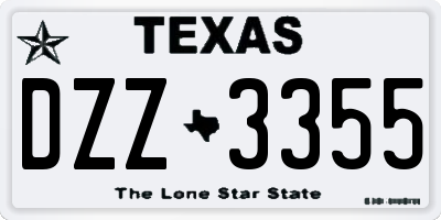 TX license plate DZZ3355