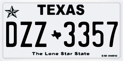 TX license plate DZZ3357
