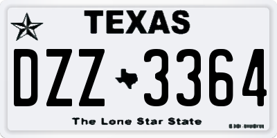 TX license plate DZZ3364