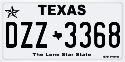 TX license plate DZZ3368