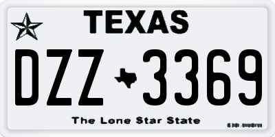 TX license plate DZZ3369