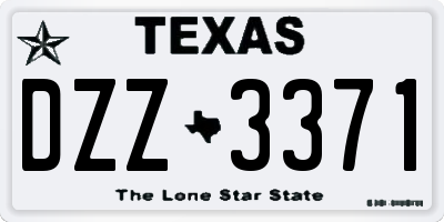 TX license plate DZZ3371