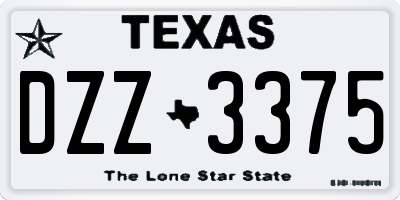 TX license plate DZZ3375