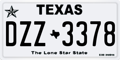 TX license plate DZZ3378