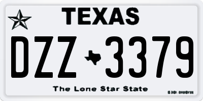 TX license plate DZZ3379