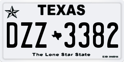 TX license plate DZZ3382