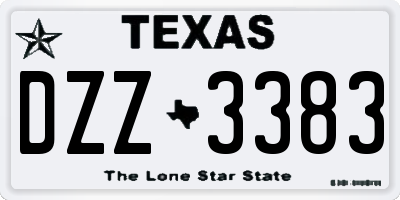 TX license plate DZZ3383