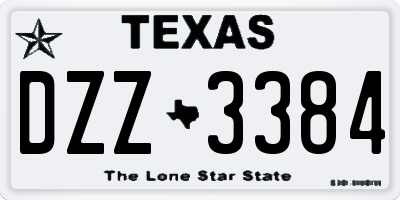 TX license plate DZZ3384