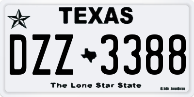TX license plate DZZ3388
