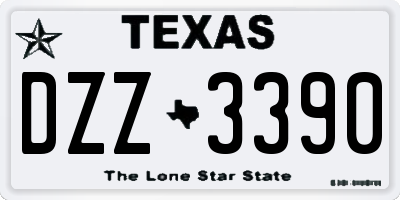 TX license plate DZZ3390