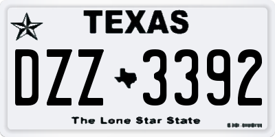 TX license plate DZZ3392