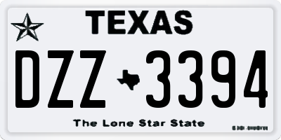 TX license plate DZZ3394