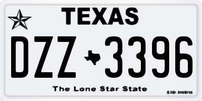 TX license plate DZZ3396