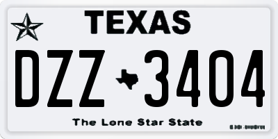 TX license plate DZZ3404