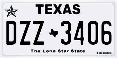 TX license plate DZZ3406