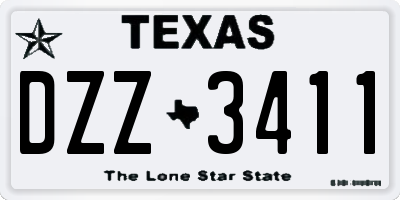 TX license plate DZZ3411