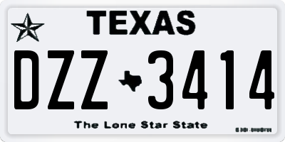 TX license plate DZZ3414
