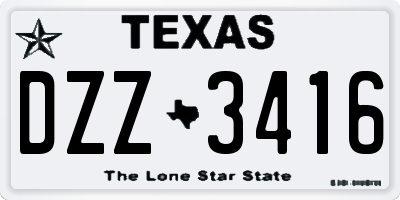 TX license plate DZZ3416