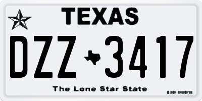 TX license plate DZZ3417