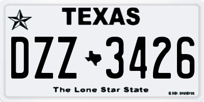 TX license plate DZZ3426