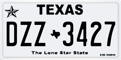 TX license plate DZZ3427