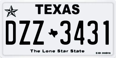 TX license plate DZZ3431
