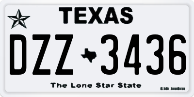 TX license plate DZZ3436