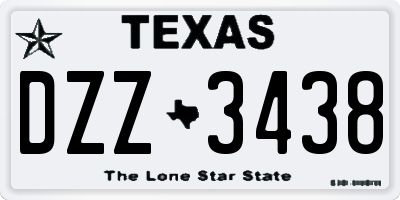 TX license plate DZZ3438