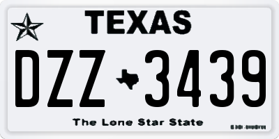 TX license plate DZZ3439